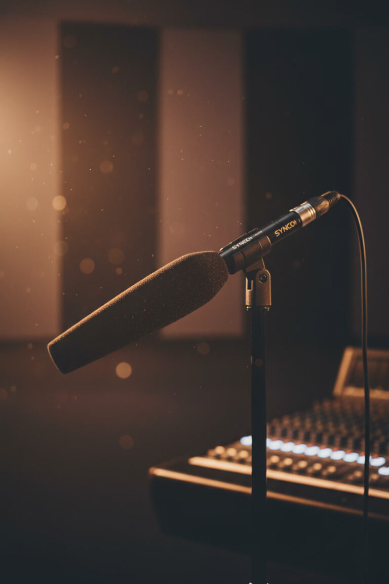 Micrófono direccional Synco Shotgun utilizado en el estudio de Camila.