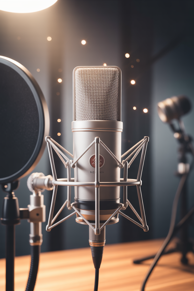 Micrófono Neumann TLM 102 en el estudio de grabación de Camila.